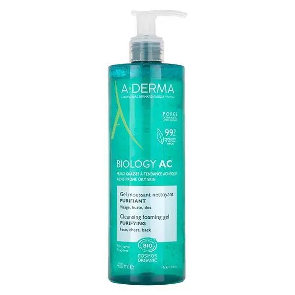 A-DERMA GEL MOUSSANT NETTOYANT BIOLOGY AC 400 ML