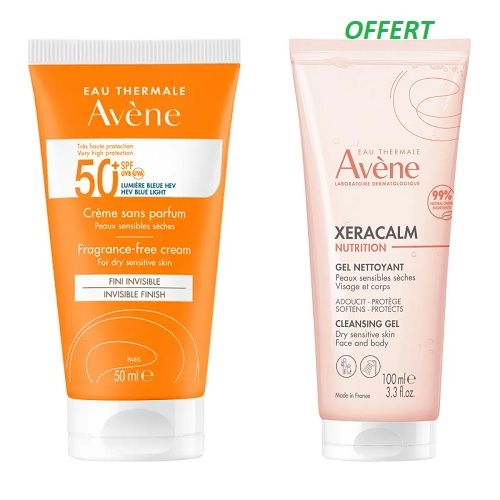 AVENE PACK CREME SPF50+ PEAU SECHE/ OFFERT XERACALM GEL NETT 100ML
