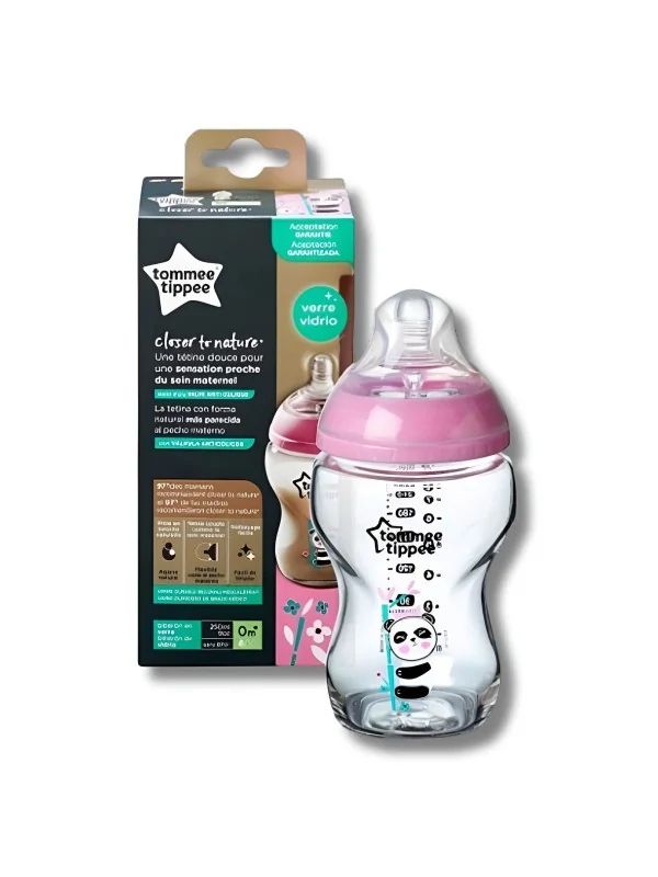 TOMMEE TIPPEE CLOSER TO NATURE BIBERON VERRE 250ML - Lapin Rose