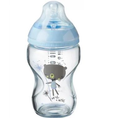TOMMEE TIPPEE CLOSER TO NATURE BIBERON VERRE 250ML - Ours Bleu