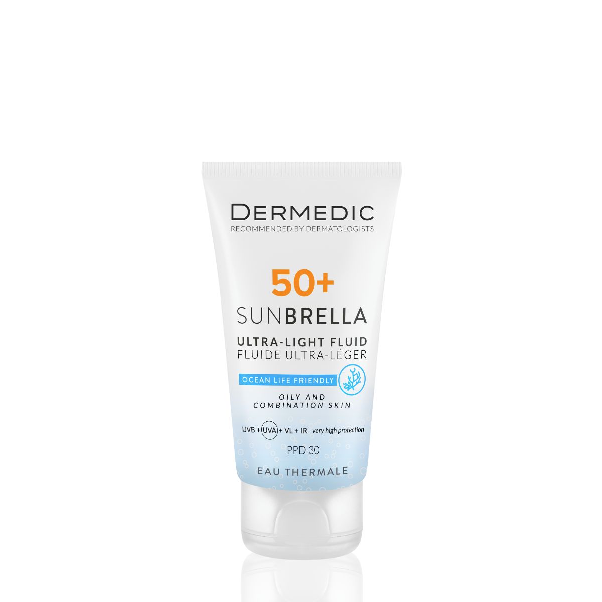 DERMEDIC SUNBRELLA FLUIDE ULTRA LEGER SPF50+ PEAUX MIXTES ET GRASSES 40ML