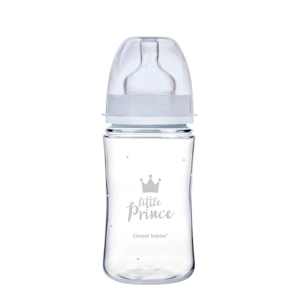 CANPOL BABIES Biberon Anti Colique Col Large 240ML Royal Baby - Bleu - 35/234