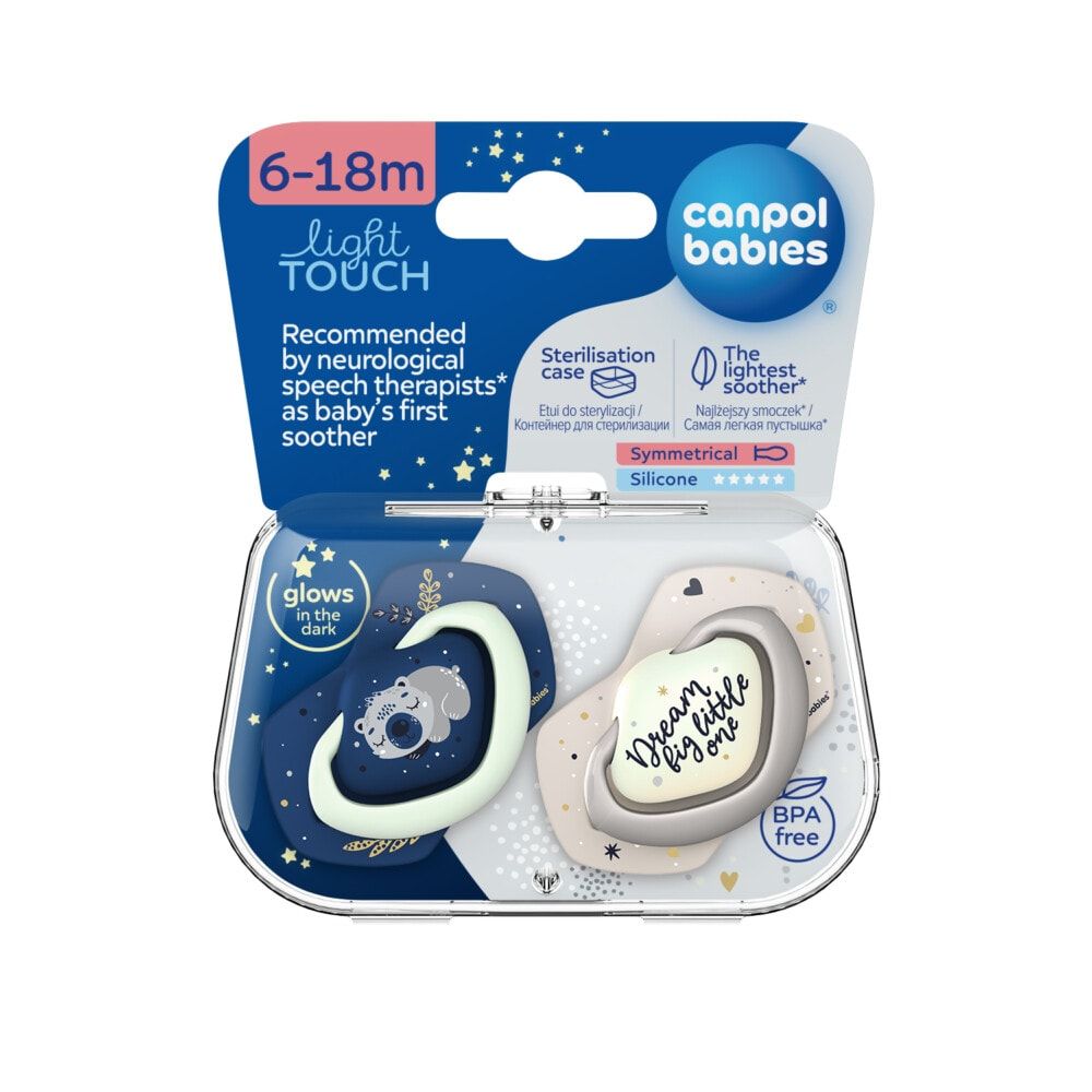 CANPOL BABIES 2 Sucettes Symetrique 18M+ SLEEPY KOALA bleu - 22/660