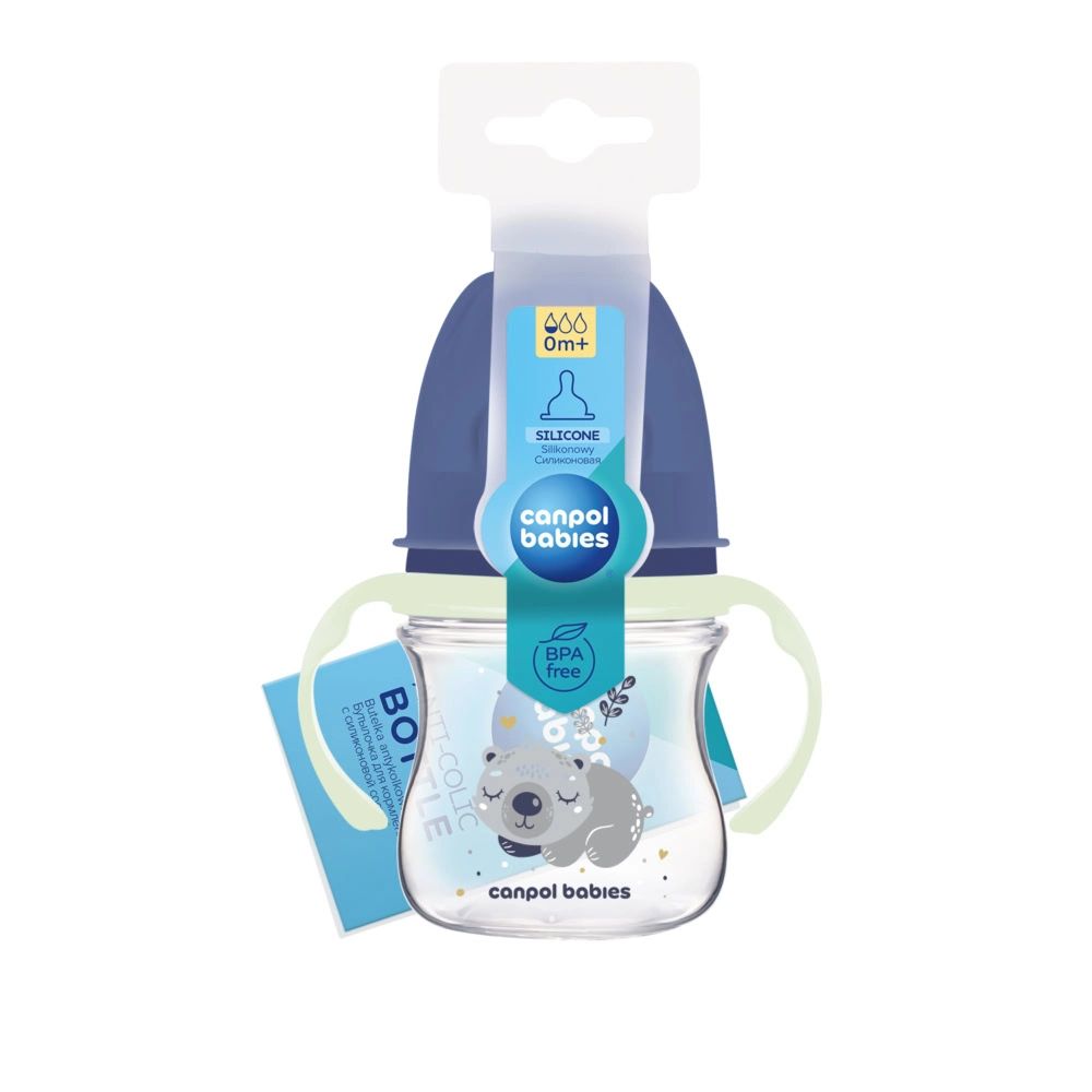 Canpol Biberon Anticolique Col Large Sleepy Koala Bleu 120ml – 35/236