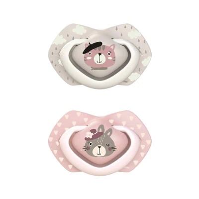 CANPOL BABIES 2 Sucettes Universelle 6-18M Royal baby - Rose - 22/651