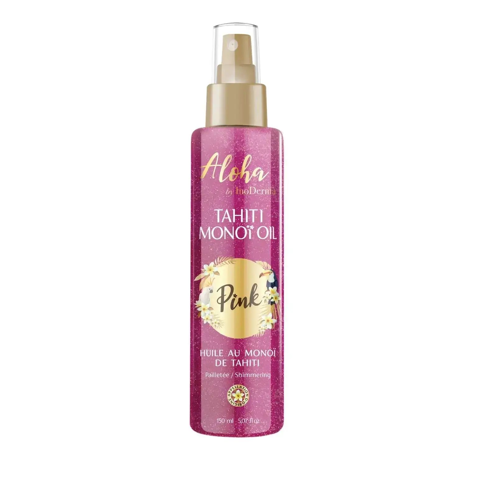 InoDerma Aloha Tahiti Monoi OIL Pailletee PINK Spray 150ML