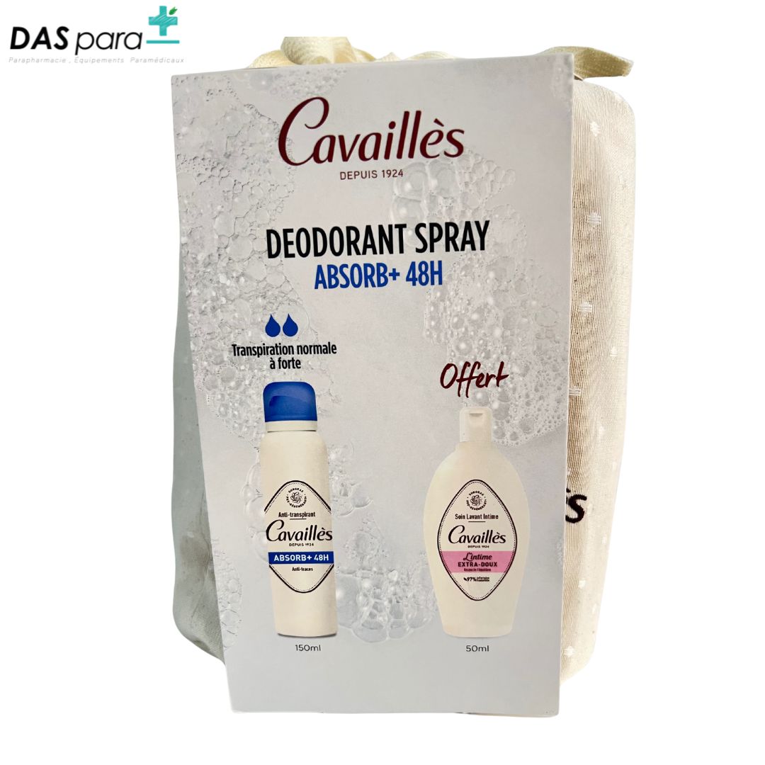 ROGE CAVAILLES COFFRET BOURSE SPRAY ABSORB 150 ML + SOIN LAVANT INTIME EXTRA DOUX 50ML 